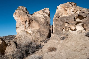 Idaho çölünde alışılmadık bir kaya.