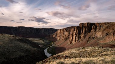 Owyhee nehri ile Idaho 'nun ıssız vadisinde.