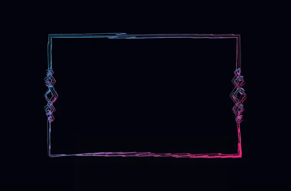 Grunge desenli dikdörtgen çerçeve şablonu. Disko biçiminde vektör tasarımı ögesi.