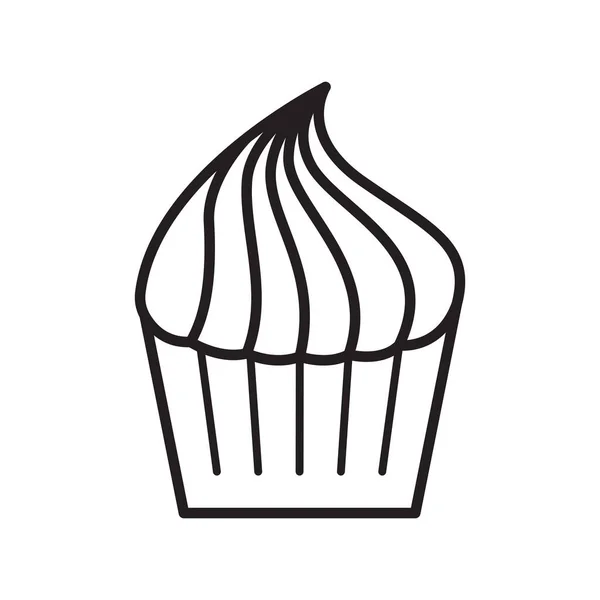 Ikona Babeczek Logo Piekarni Ilustracja Wektor Deseru Izolowane Białym Tle — Wektor stockowy