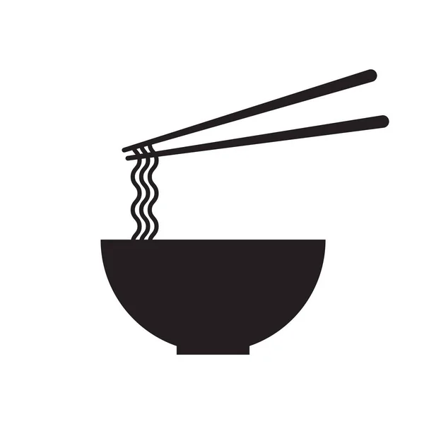 Чашка Японской Лапши Палочками Японская Икона Лапши Японская Кухня Дизайн — стоковый вектор