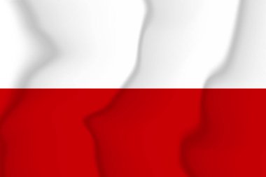 National flag of Poland. Silk flag. Vector illustration in EPS 10 format