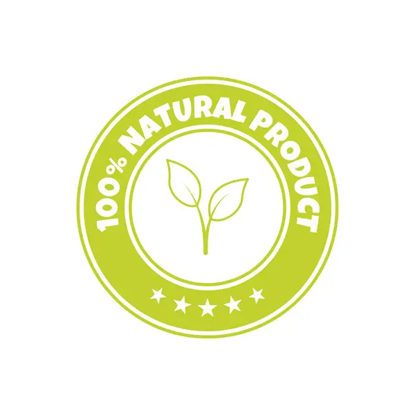 100 Natural Products Sticker Label Badge Logo Ecology Icon Logo — Stock Vector