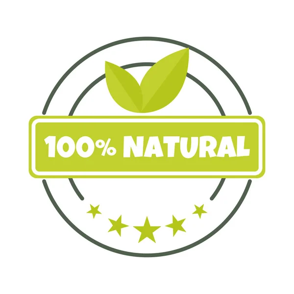 100 Percent Natural Sticker Label Badge Logo Vector Stamp 100 — Stock Vector