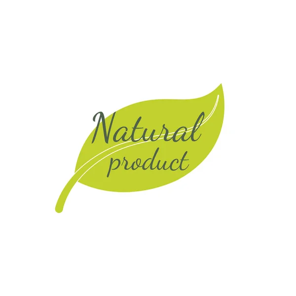 Produtos Naturais Adesivo Rótulo Crachá Logotipo Ícone Ecologia Modelo Logotipo — Vetor de Stock