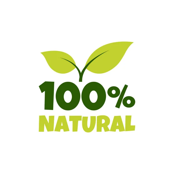 100 Natural Sticker Label Badge Logo Ecology Icon Logo Template — Stock Vector