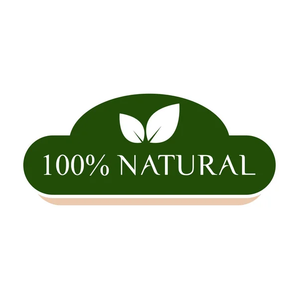 100 Natural Stiker Label Badge Ecology Icon Stamp Template Organic — Stock Vector