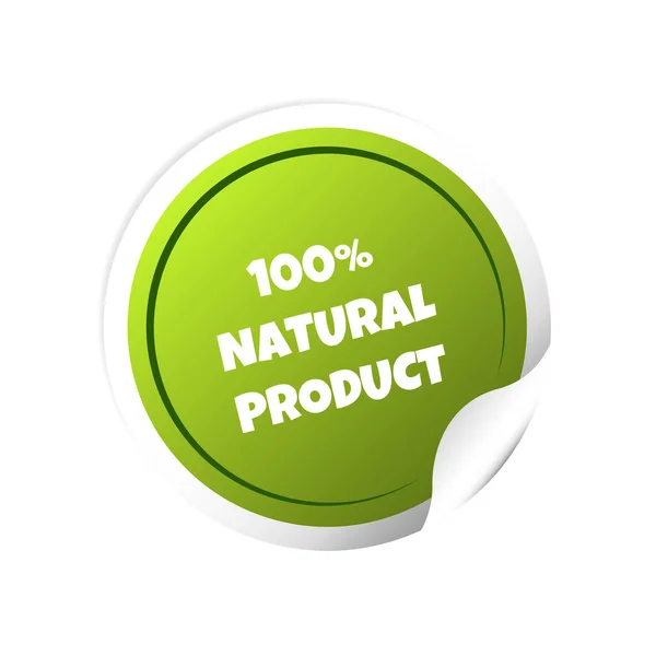 Produit 100 Naturel Rigide Icône Écologie Modèle Stiker Pour Produits — Image vectorielle