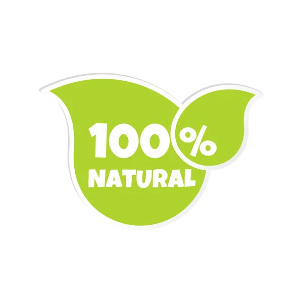 100 Natürlicher Sticker Ökologisches Symbol Blattförmige Sticker Vorlage Für Biologische — Stockvektor