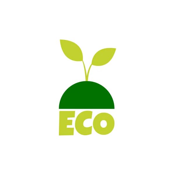 エコ製品ステッカー ラベル バッジ エコロジーアイコン 有機および環境に優しいプロダクトのための葉が付いているロゴのテンプレート ベクトルイラスト — ストックベクタ
