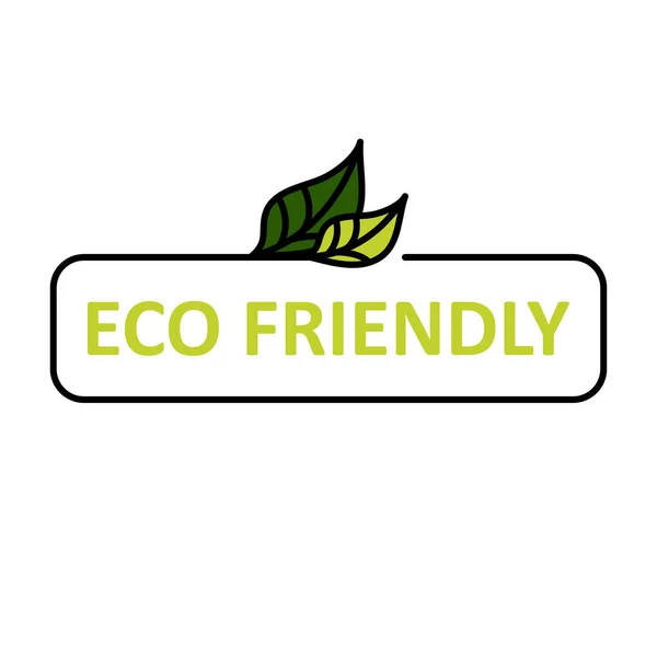 Eco Friendly Sticker Label Badge Ecology Icon Stamp Template Organic — Stock Vector