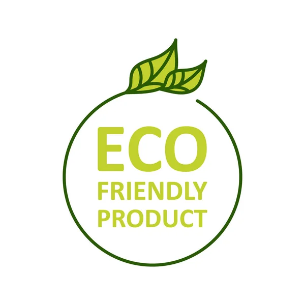Eco Friendly Product Sticker Label Badge Ecology Icon Stamp Template — Stock Vector