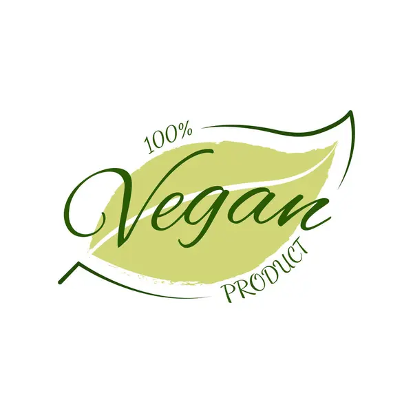 Etiqueta Etiqueta Insignia Logotipo Del Producto 100 Vegano Icono Ecología — Vector de stock