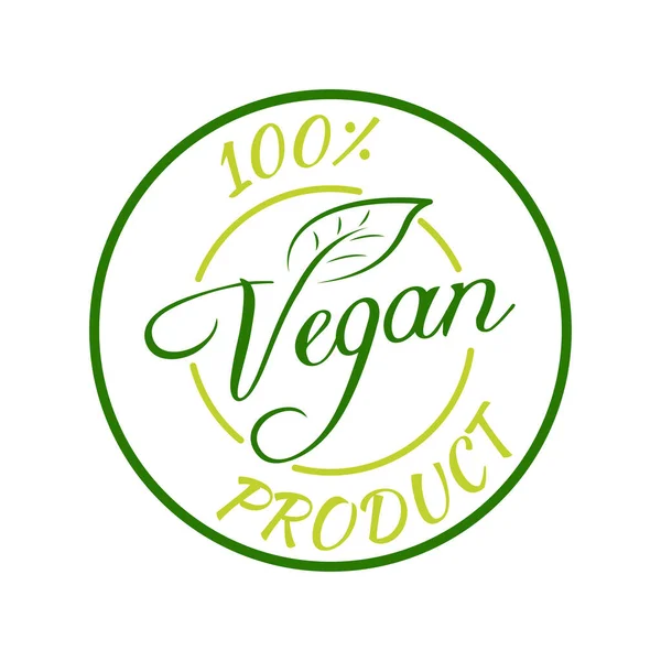 Etiqueta Etiqueta Insignia Logotipo Del Producto 100 Vegano Icono Ecología — Vector de stock