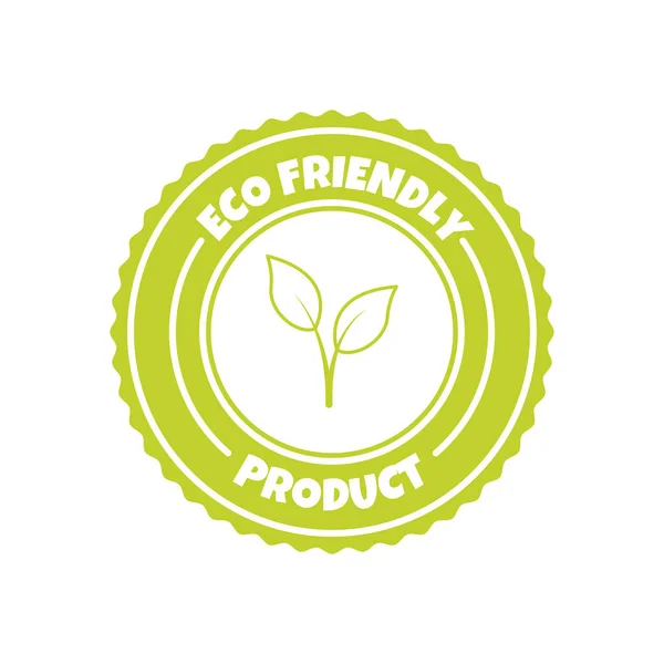 Ecoの友好的なプロダクトステッカー ラベル バッジおよびロゴ エコロジーアイコン 有機および環境に優しいプロダクトのための緑の葉が付いているロゴのテンプレート ベクトルイラスト — ストックベクタ