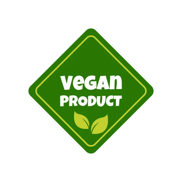 Produit Végétalien Autocollant Étiquette Badge Logo Icône Écologie Modèle Logo — Image vectorielle