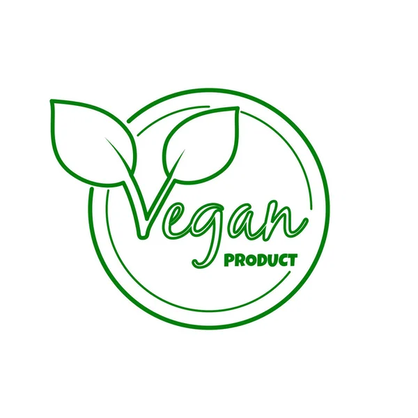 Vegan Product Sticker Label Badge Logo Ecology Icon Logo Template — Stock Vector