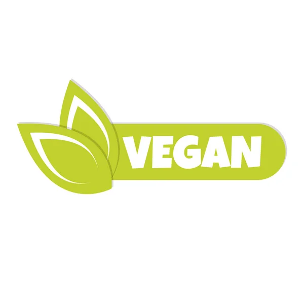 Pegatina Vegana Etiqueta Insignia Logotipo Icono Ecología Plantilla Logotipo Con — Vector de stock
