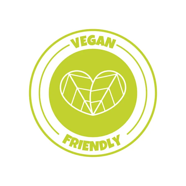 Veganer Freundlicher Aufkleber Etikett Abzeichen Und Logo Ökologisches Symbol Logo — Stockvektor
