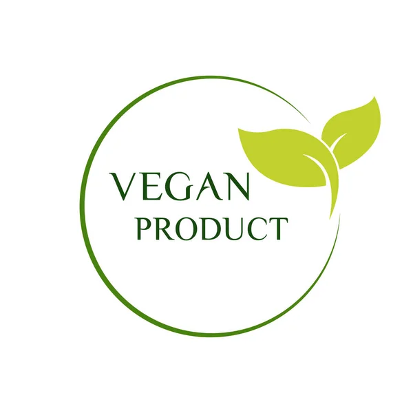 Etiqueta Engomada Del Producto Vegano Etiqueta Insignia Logotipo Icono Ecología — Vector de stock