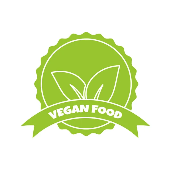 Pegatina Comida Vegana Etiqueta Insignia Logotipo Icono Ecología Plantilla Logotipo — Vector de stock