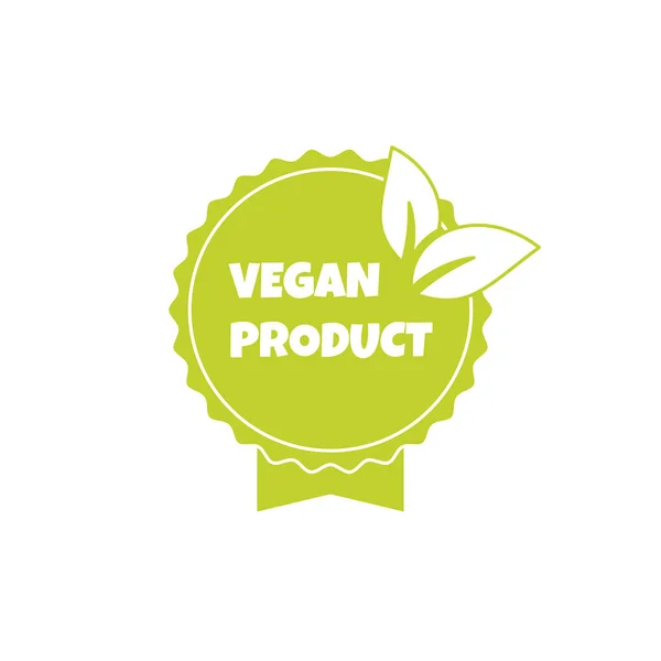 Etiqueta Engomada Del Producto Vegano Etiqueta Insignia Logotipo Icono Ecología — Vector de stock