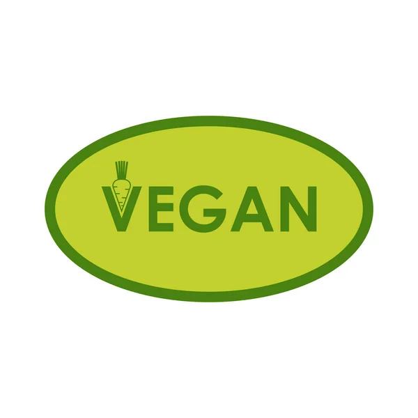 Veganer Aufkleber Etikett Abzeichen Und Logo Ökologisches Symbol Logo Vorlage — Stockvektor