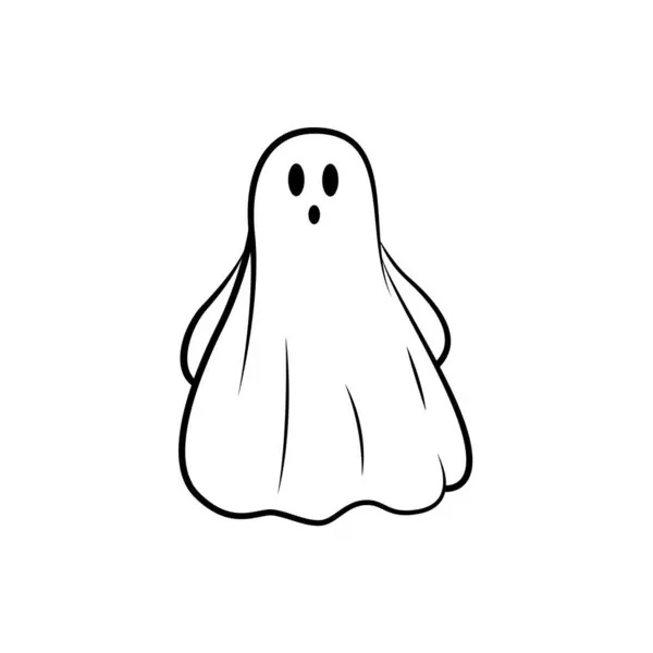 Lindo Fantasma Aislado Concepto Vectorial Halloween Fantasmas Dibujos Animados Vector — Vector de stock
