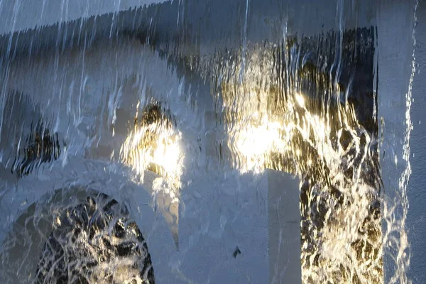 Ударяючий Фонтан Каскадною Водою Саду Місті Мурсія — стокове фото