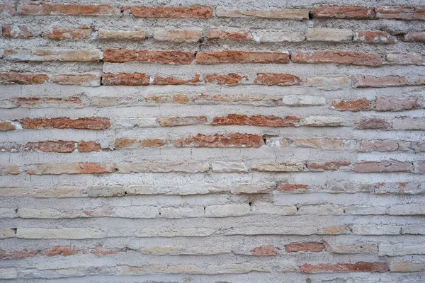 Pared Ladrillo Con Cemento Una Antigua Construcción — Foto de Stock