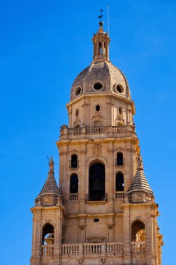 Impressive bell tower of the Cathedral of Murcia