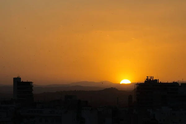 Pôr Sol Bonito Colorido Murcia — Fotografia de Stock