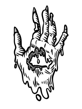 elle çizilmiş halloween illüstrasyon