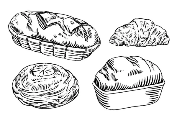 Fırın ekmeği, eskiz tarzı.