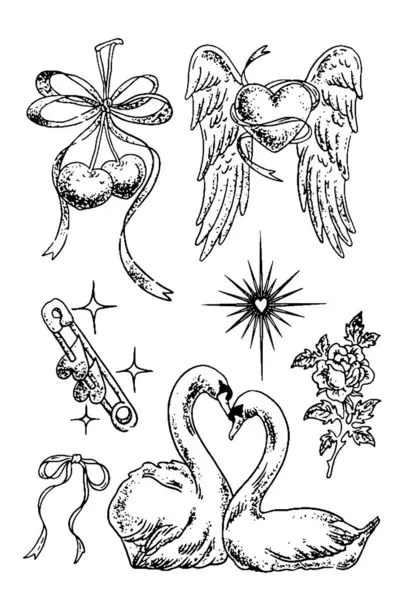 Vintage vektör öğeleri kümesi