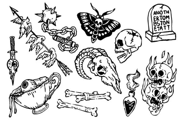 Cadılar Bayramı sembolleri el çizimi