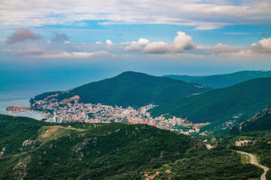 Eski Budva 'nın manzarası, mongol..