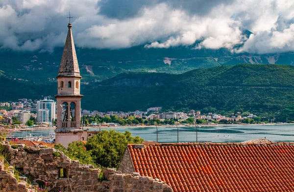 Vista Sul Centro Storico Budva Montenegro — Foto Stock