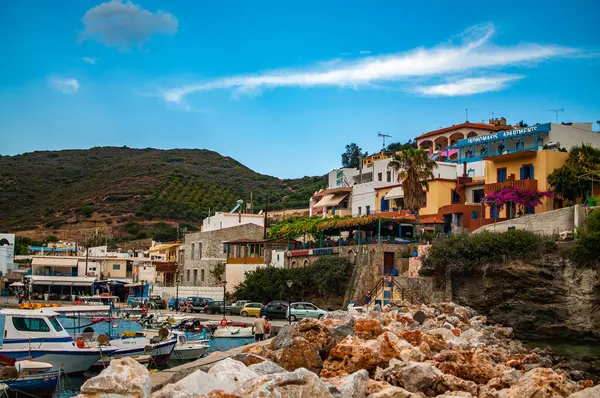 stock image Photo of the resort village of Bali on the island of Crete. Bali village pier.