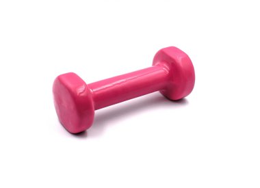 Beyaz arkaplanda pembe dambıl 