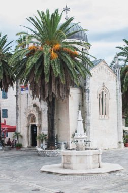 Church of St. Hieronymus on Square Mitch Pavlovich in Herceg Novi, Montenegro. clipart