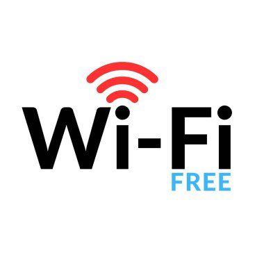 Beyaz arkaplanda ücretsiz kablosuz ağ sembolü. Kablosuz bağlantı simgesi. Wi-Fi simgesi.