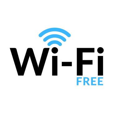 Beyaz arkaplanda ücretsiz kablosuz ağ sembolü. Kablosuz bağlantı simgesi. Wi-Fi simgesi.
