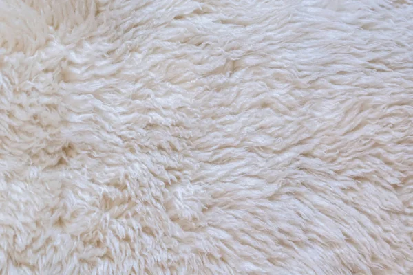 特写白色毛皮纹理或地毯的背景 — 图库照片