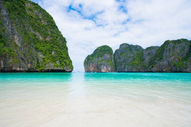 beautiful nature scenic landscape famous landmark beach Maya bay Krabi, Tourism destination Popular travel place for summer holidays vacation trip.
