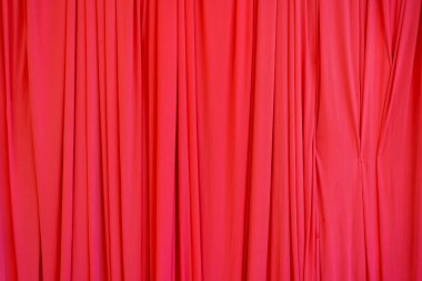 Red silk curtains decoration design for scene backdrop or background.