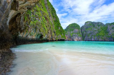 beautiful nature scenic landscape famous landmark beach Maya bay Krabi, Tourism destination Popular travel place for summer holidays vacation trip.