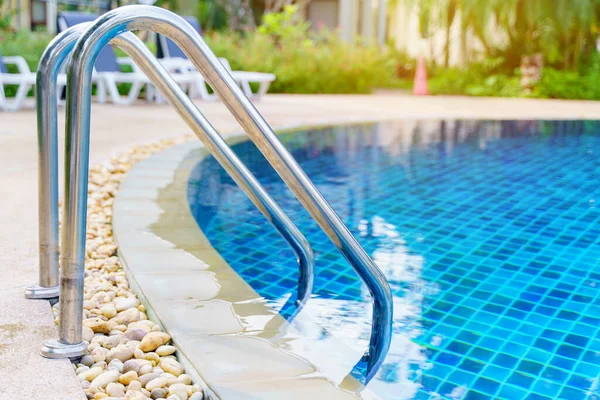 Blue Swimming Pool Hotel Stair — Stock Photo, Image