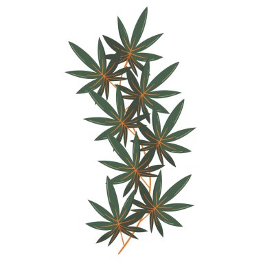 Sonbahar orman yaprağı çizimi.