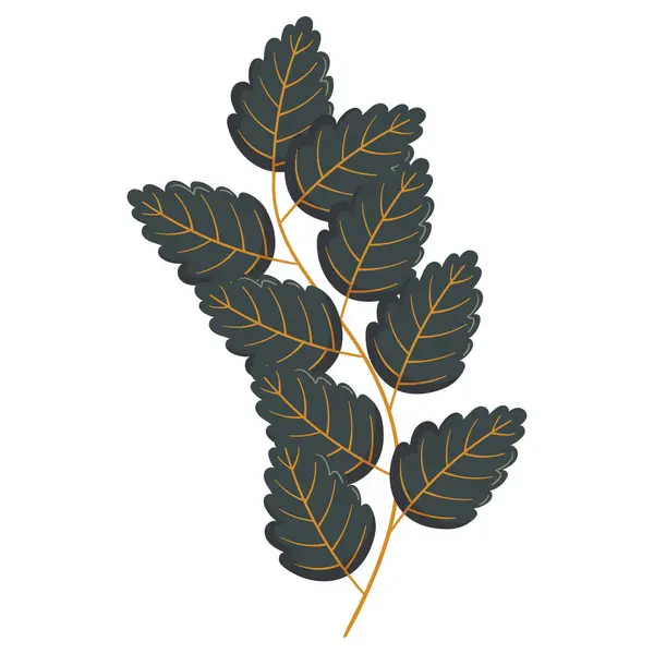 Höstskog Löv Gren Illustration — Stock vektor